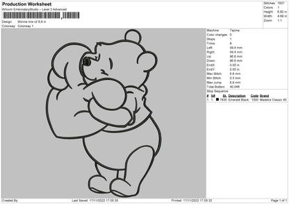 Winnie Line Embroidery 2 Files
