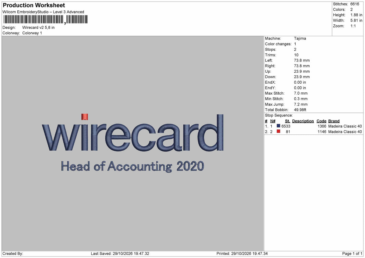 Wirecardtext V1 V2 Embroidery Machine Design File 6 sizes