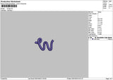 W Logo 0207 Embroidery File 6 sizes
