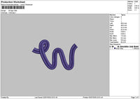 W Logo 0207 Embroidery File 6 sizes