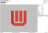 W logo Embroidery File 5 sizes