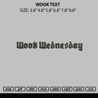 Wook Text Embroidery File 6 sizes