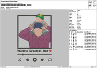 Photoflat Dad Frame Embroidery File 6 sizes