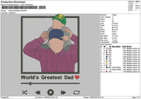 Photoflat Dad Frame Embroidery File 6 sizes