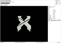 X Logo Embroidery File 6 sizes