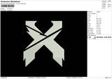 X Logo Embroidery File 6 sizes