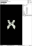 X Logo 6cm Embroidery File 6 sizes