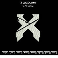X Logo 6cm Embroidery File 6 sizes