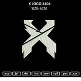 X Logo 6cm Embroidery File 6 sizes