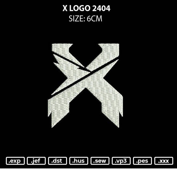 X Logo 6cm Embroidery File 6 sizes