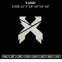 X Logo Embroidery File 6 sizes