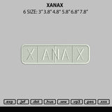 Xanax Embroidery File 6 sizes