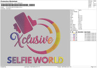 Xclusive Selfie World Embroidery File 4 sizes