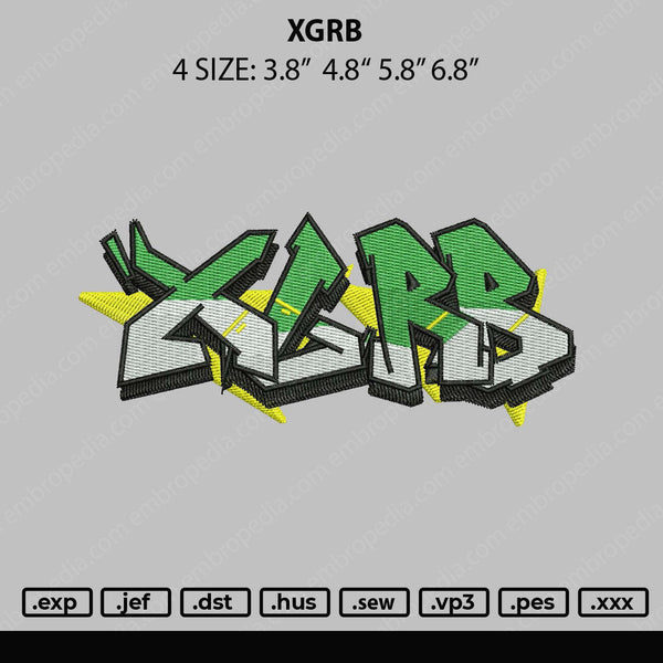 XGRB Embroidery File 4 sizes