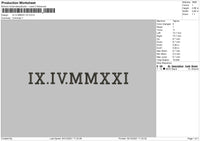 XI IV MMXXI V2 Embroidery File 4 size