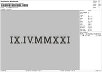 XI IV MMXXI V2 Embroidery File 4 size