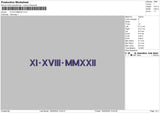Roman 1802 Embroidery File 6 sizes