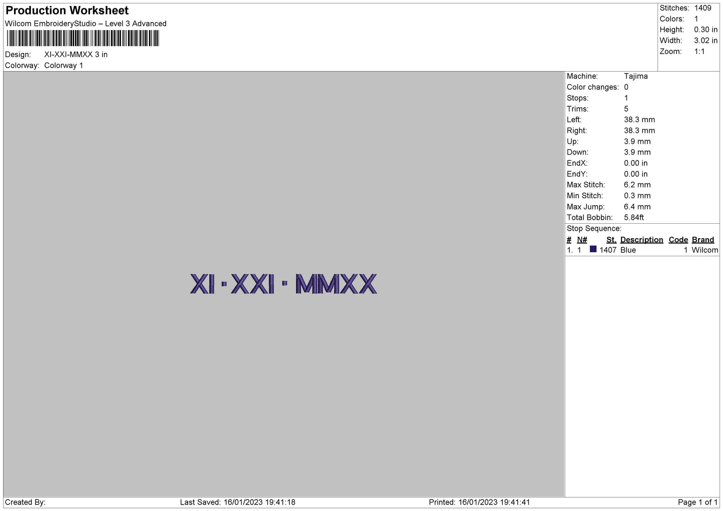 Romawi Txt Embroidery File 6 sizes