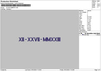 Roman Numerals 1812 Embroidery File 6 sizes