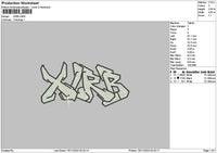 Xirbtext Embroidery File 6 sizes