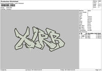 Xirbtext Embroidery File 6 sizes