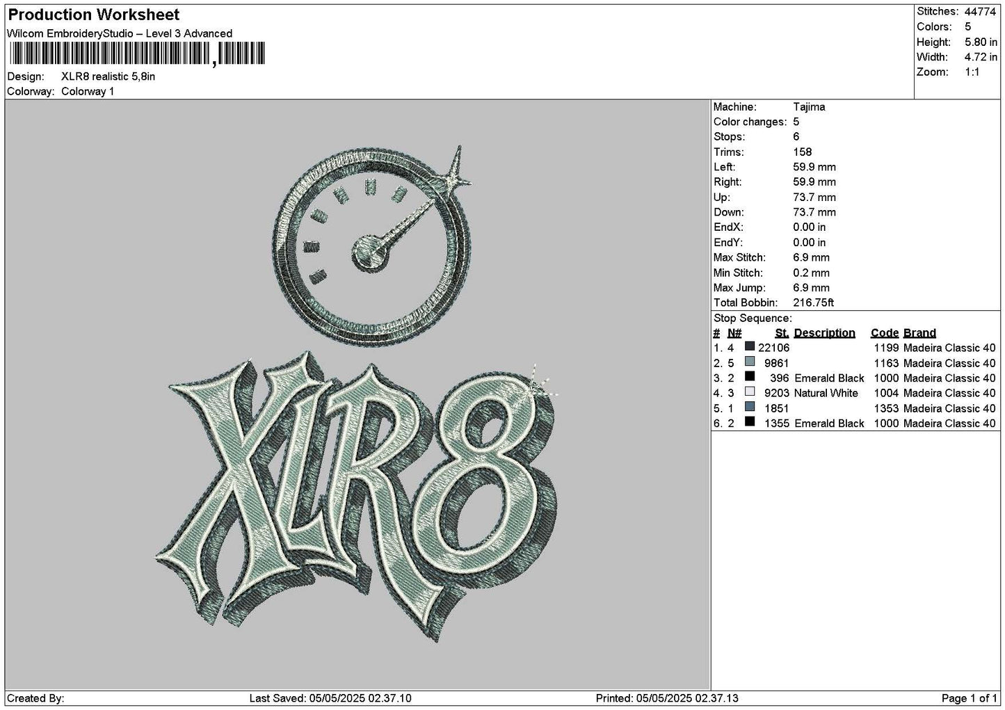 Xlrtext Embroidery File 6 sizes