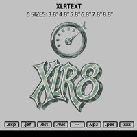 Xlrtext Embroidery File 6 sizes