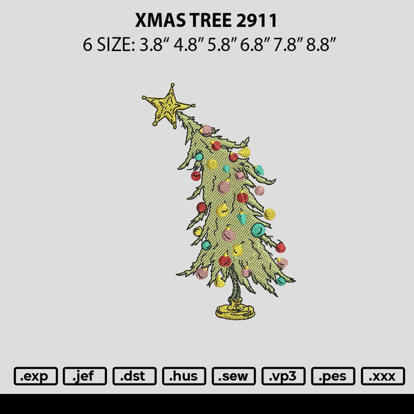 Xmas Tree 2911 Embroidery File 6 sizes