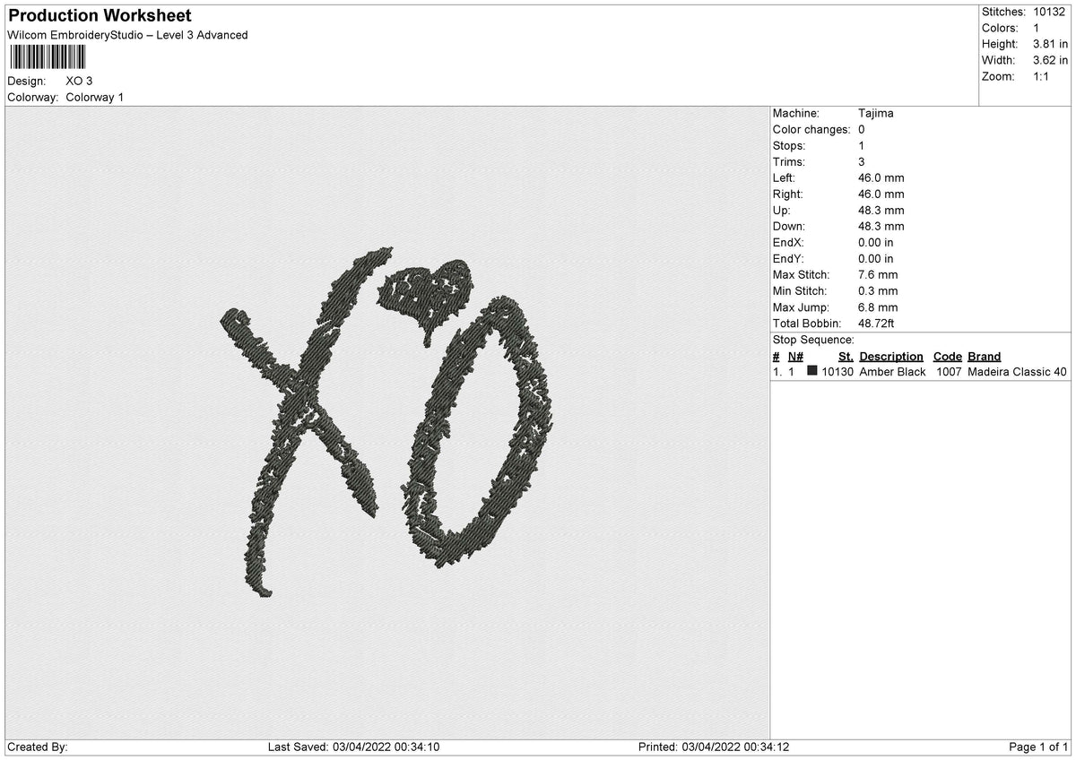 XO Embroidery File 4 size – Master Digitizer