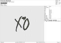 XO Embroidery File 4 size