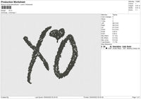 XO Embroidery File 4 size