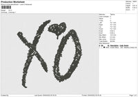 XO Embroidery File 4 size