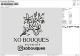 Xo Text Embroidery File 6 sizes