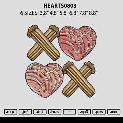 Hearts0803 Embroidery File 6 sizes