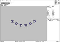 Xotwodtext Embroidery File 6 sizes