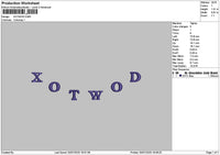 Xotwodtext Embroidery File 6 sizes