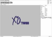 XO TWOD PUFF Embroidery Files
