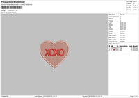 Xoxo Heart 01 Embroidery File 6 sizes