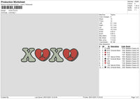 Xoxo Embroidery File 6 sizes