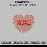 Xoxo Heart 01 Embroidery File 6 sizes