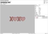 Xoxo Love Embroidery File 6 sizes