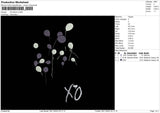 XO Baloon Embroidery File 6 sizes