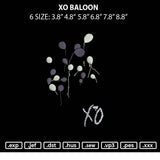 XO Baloon Embroidery File 6 sizes