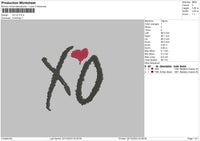 Xo V2 Embroidery File 6 sizes