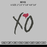 Xo V2 Embroidery File 6 sizes