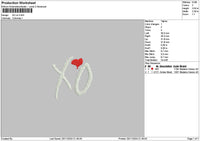 Xo V4 Embroidery File 6 sizes