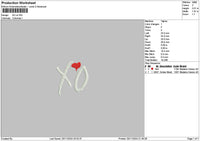 Xo V4 Embroidery File 6 sizes