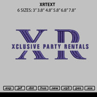 Xrtext Embroidery File 6 sizes