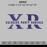Xrtext Embroidery File 6 sizes