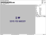 Roman Numerals 0201 Embroidery File 6 sizes